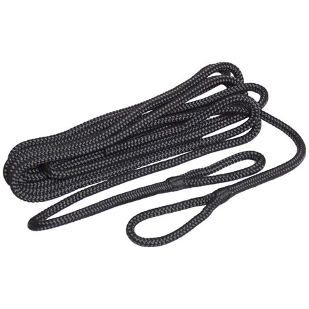 Robline fenderline i sort, flettet design, 6mm x 1,5m.