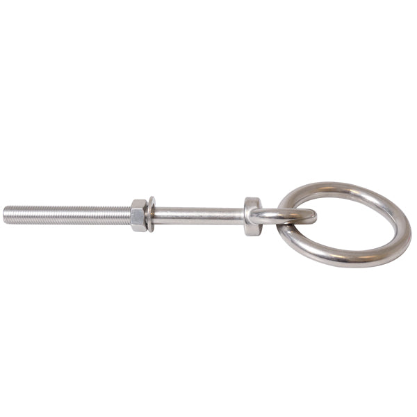 SeaTec fortøjningsbolt med ring set forfra, Ø16mm og 260mm lang.