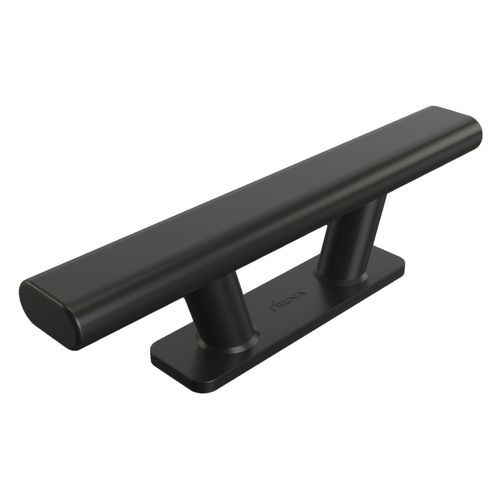 Roca pullert i sort, 265x70mm, vist i frontal vinkel.