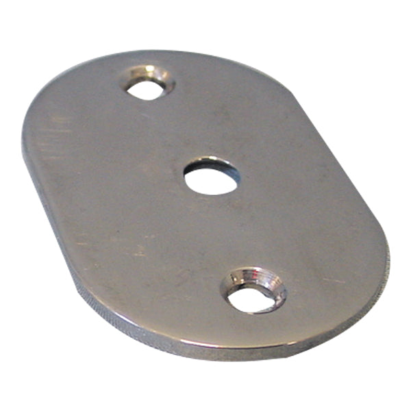SeaTec underplade RF stål oval, set fra siden, klar til montering.