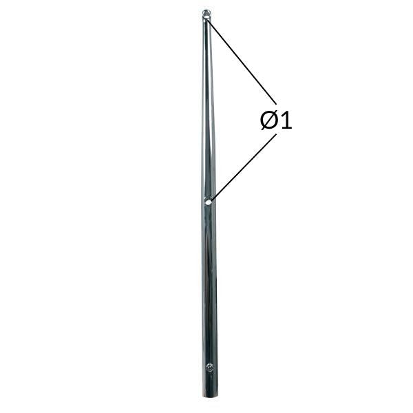Close-up af 1852 Scepter RF 600mm, fremhæver materialets detaljer.