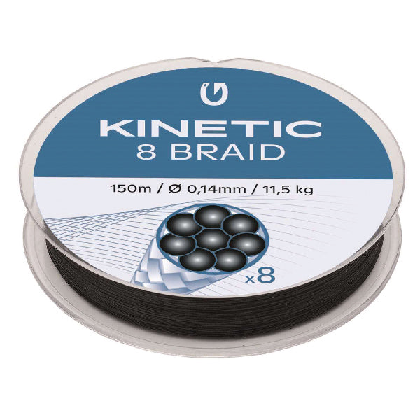 Kinetic Cyber Braid 8 snøre rullet op i en kompakt spole