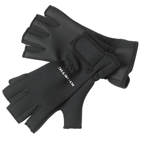 Kinetic neoprenhandske med halvfingerdesign i sort farve
