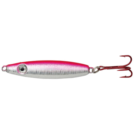 Kinetic Crazy Herring blink i pink og crystal farver, set forfra med #4 krog