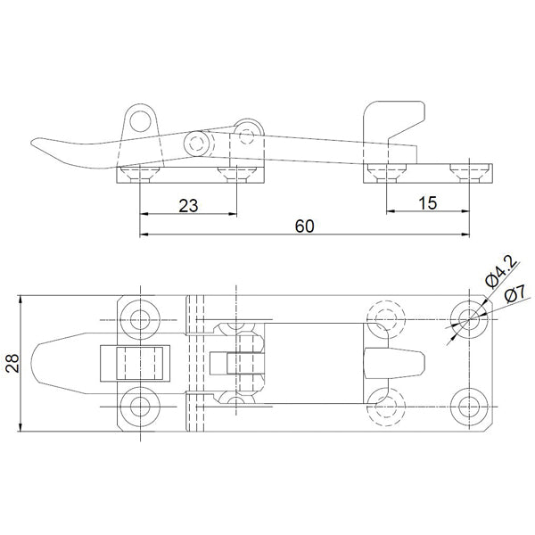 Detalje af låsebeslag på SeaTec spændeoverfald