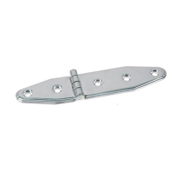 Hængsel 130 x 28mm fra 1852 set forfra på en båd