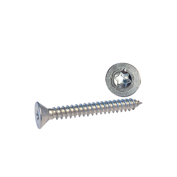 1852 skrue undersænket 4,8 x 50 A4 Torx, præsenteret på en hvid baggrund