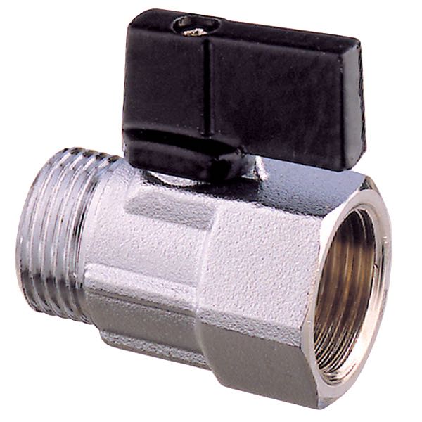 Guidi kuglehane mini 1/2" med ind- og udvendigt gevind, set fra siden.