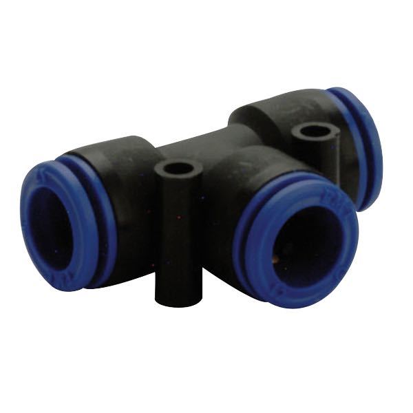 SeaTec t-kobling Ø12mm til trykvands fittings, set fra siden
