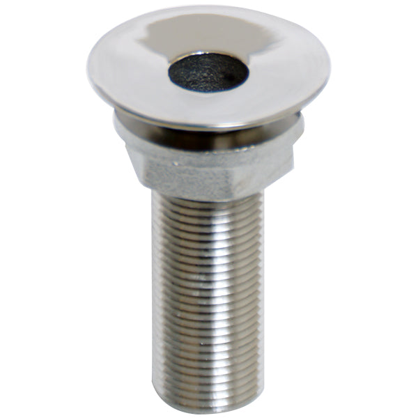 Gennemføring 1/2" RF u/s gev AISI 316, set i nærbillede for detaljevisning
