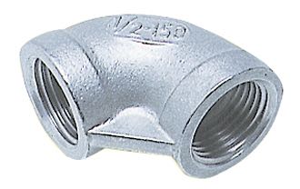 1852 bøjning 90° ind/ind gevind RF stål set forfra