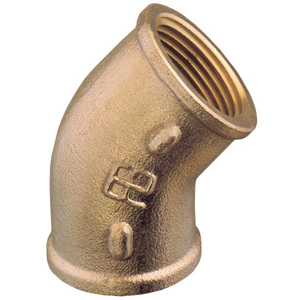 Guidi 45° bøjning i bronze set fra siden, klar til installation