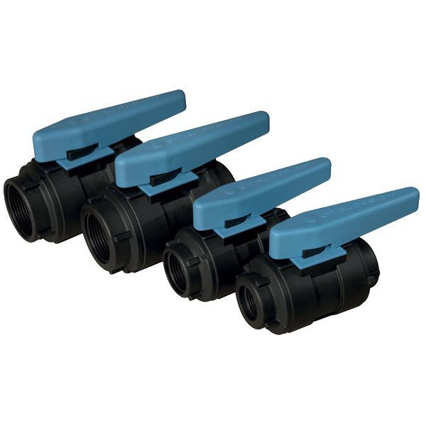 Trudesign kugleventil komposit 1/2" set forfra med tilslutninger