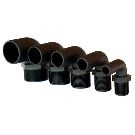Trudesign slangestuds 90° komposit sort set fra siden