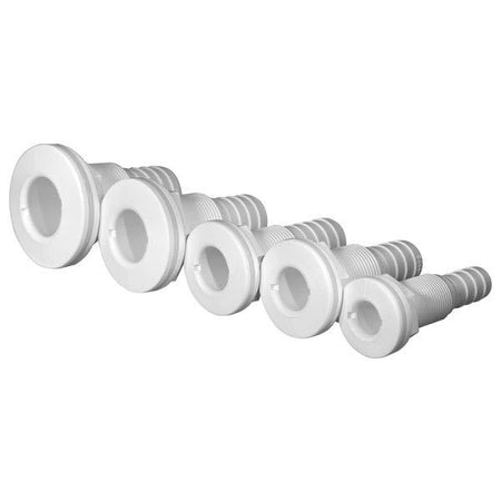 Trudesign gennemføring i komposit, set forfra, hvid 3/4" model