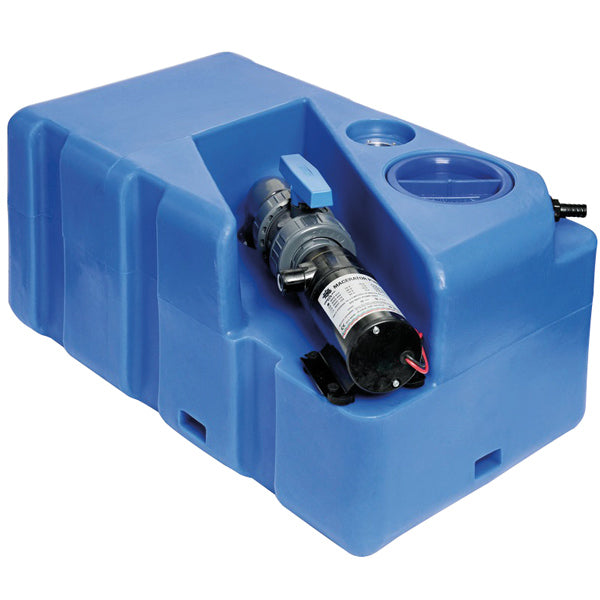 SeaTec 60L septiktank med 12V macerator set fra siden