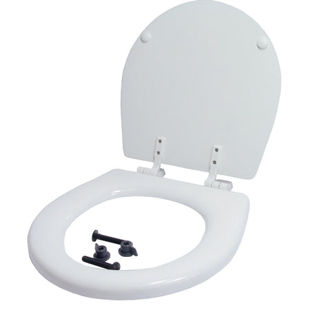 Jabsco toiletsæde til regulært toilet, set fra siden