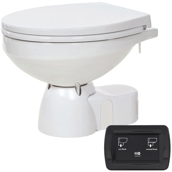 Jabsco Quiet Flush E2 kompakt el-toilet set forfra