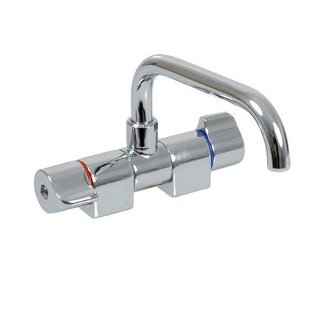 Forkromet Barka blandingsbatteri i flot design, set fra siden.