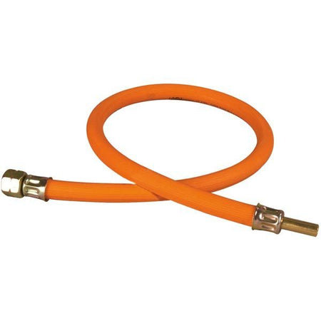 IGT gasslange 1,2m med 1/4" omløber og 8mm rørstuds på hvid baggrund