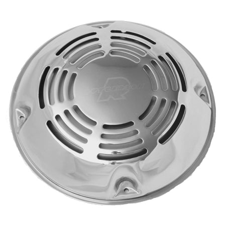 Rutgerson ventilator i rustfrit stål Ø173mm set forfra med CE godkendelse.