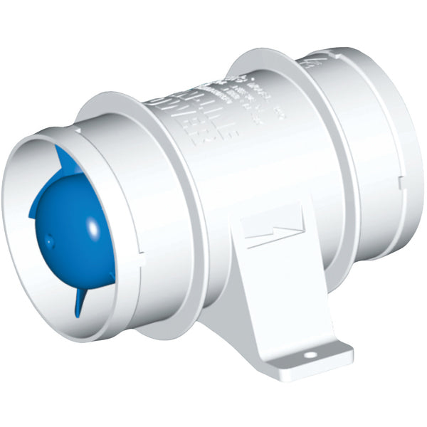 Rule motorrums ventilator set fra siden, designet til 12V installation.
