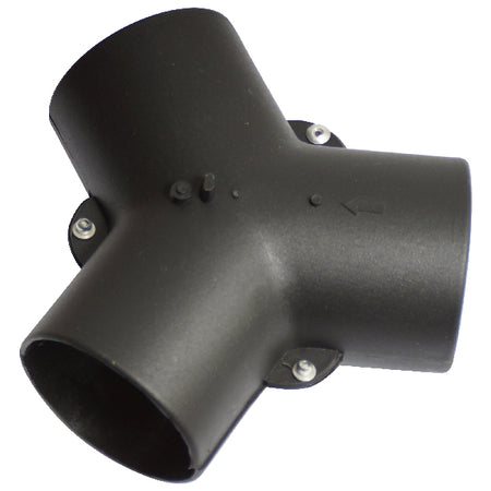SeaTec Y-ventil 60mm i sort, vist foran og i detalje.