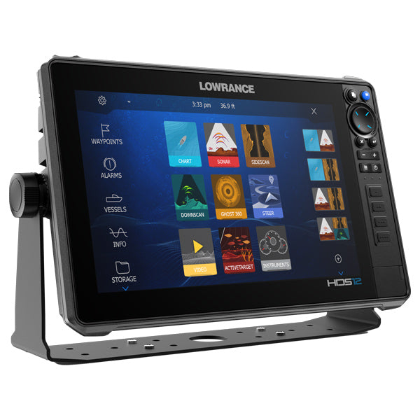 Lowrance HDS-12 PRO set forfra med klar skærm.