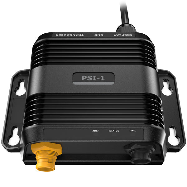 Navico PSI-1 sonar interface set fra siden med tilslutningskabler.