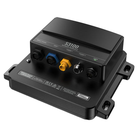 Navico S3100 ekkolodsmodul set fra siden, klar til installation på båd