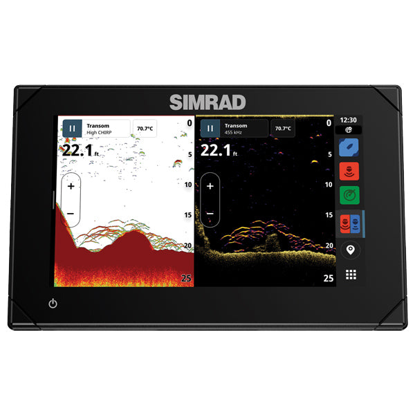 Simrad NSX 3007 kombiinstrument monteret på båd