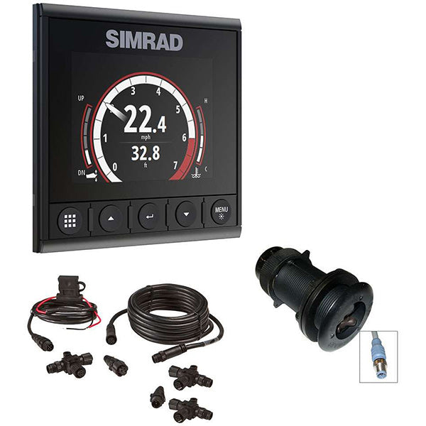 Simrad IS42 speed/depth pakke vist fra fronten med klar display og knapper