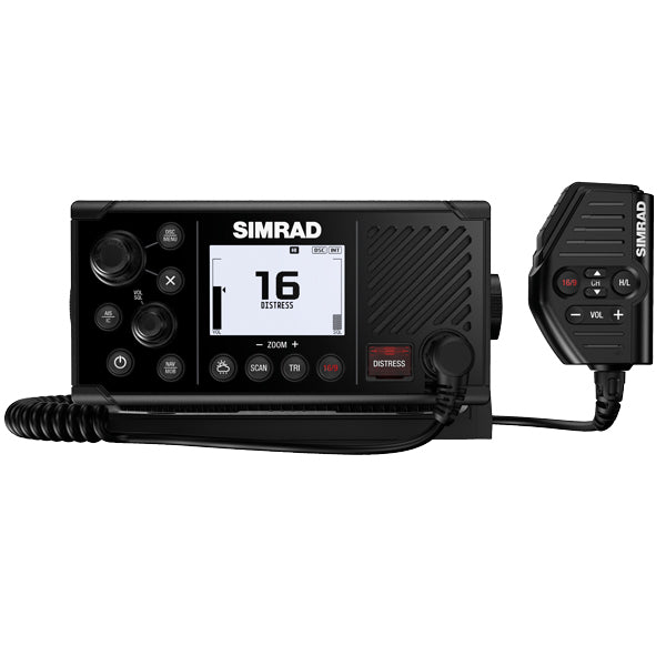 Simrad RS40 VHF med GPS og AIS, set forfra på båd