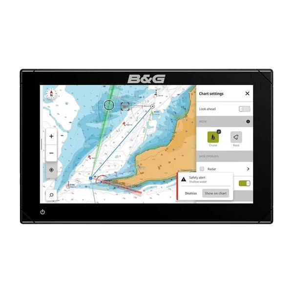 B&G Zeus S 9" navigationsinstrument set forfra på båd