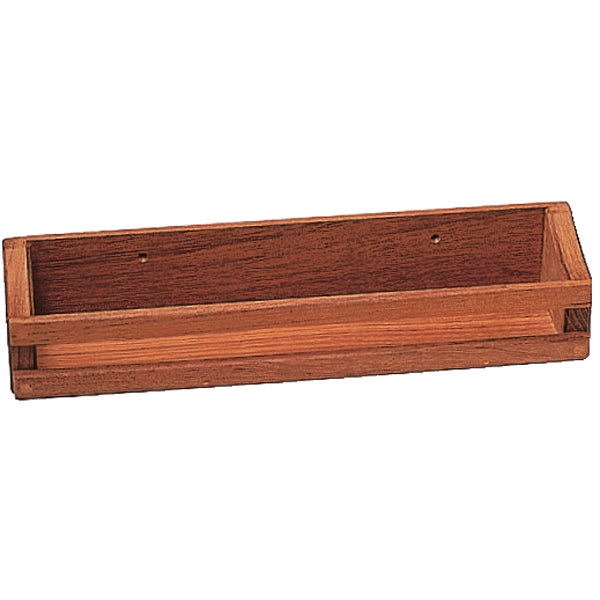 Roca teak hylde 33x8x6cm, set forfra med træets fine struktur