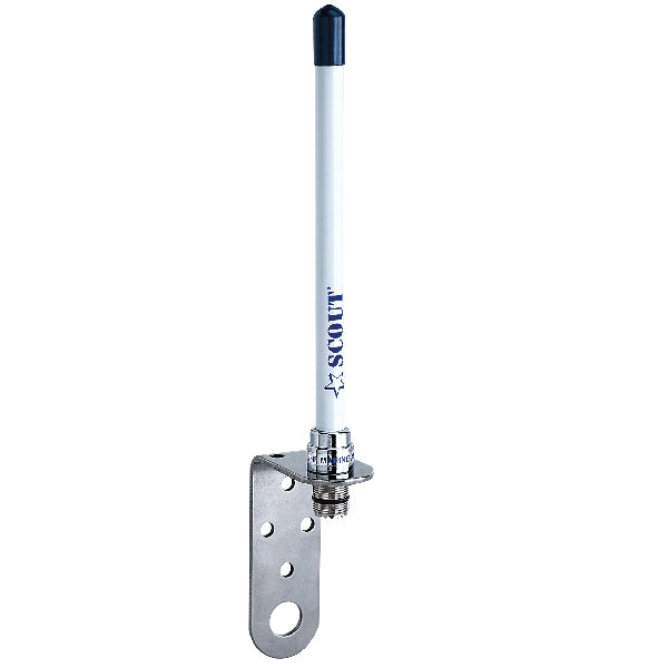Scout KM-10 VHF antenne med vinkelforbindelse og tilslutningskabel