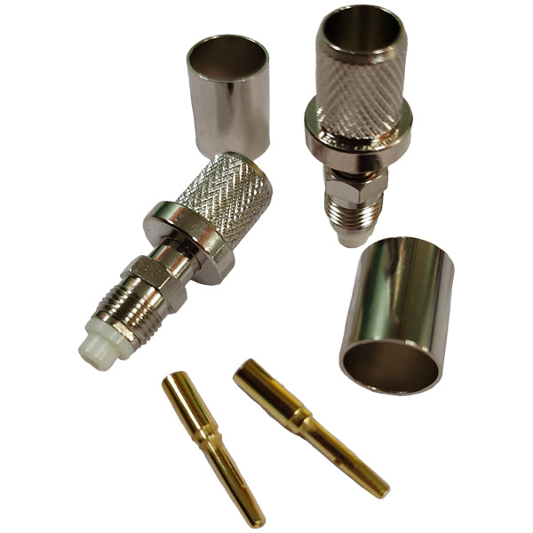 1852 FME hun stik til 10mm kabel RG213 crimpning, set fra siden
