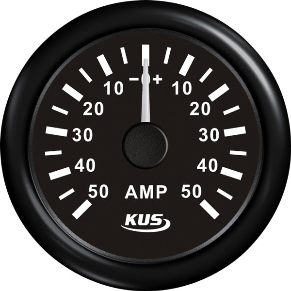 Kus amperemeter i sort, fremhævet med 50Amp shunt til 12/24V installation.