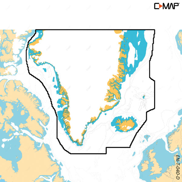 C-map Discover X kort til Grønland, tilpasset plottere og navigation.