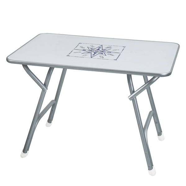 Klapbordet 1852 i lyst træ med mål 88x61x60 cm, klar til brug på dækket.