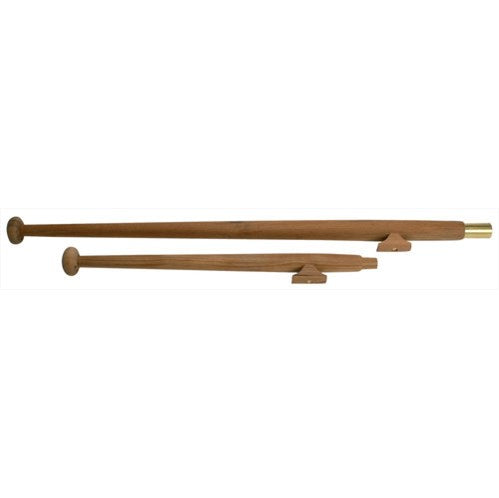 Roca flagspil i teak, set forfra med bøsning på 24,6mm