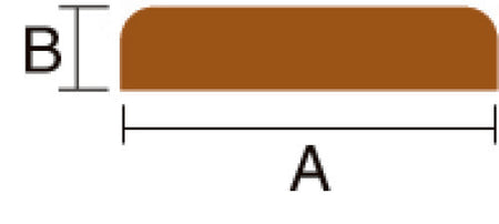 Roca kantlist i teak, set fra siden, klar til montering.