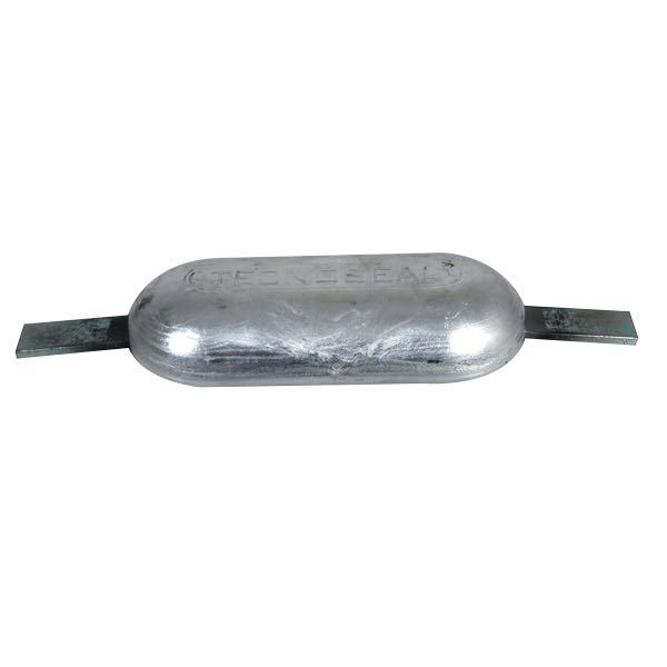 Tecnoseal alu anode, 0,6 kg, set sidelæns med dimensioner 200x25 mm
