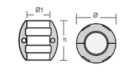 1852 zink akselanode monteret på bådakslen
