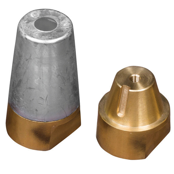 1852 zinkmøtrik med 40mm gevind og 55mm aksel set skråt fra siden