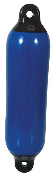 Dan-Fender 1025 med blå krop og sort top, set forfra