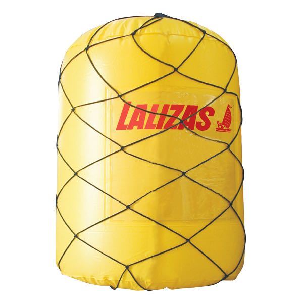 Lalizas kapsejladsbøje i orange med klar lomme, set bagfra.