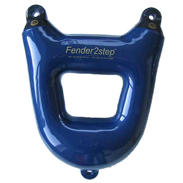 Dan-Fender Fender2step i marineblå farve, 450 mm bred, vist fra siden.