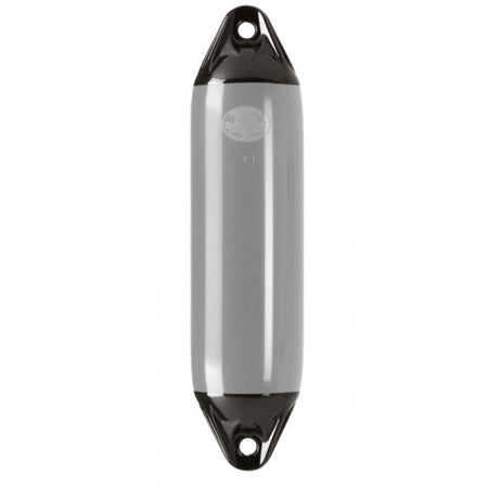 Polyform F5 fender i grå/sort farve set forfra
