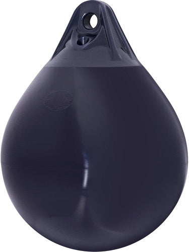 Polyform A3 jordbær fender i navy, set fra siden med top i navy farve